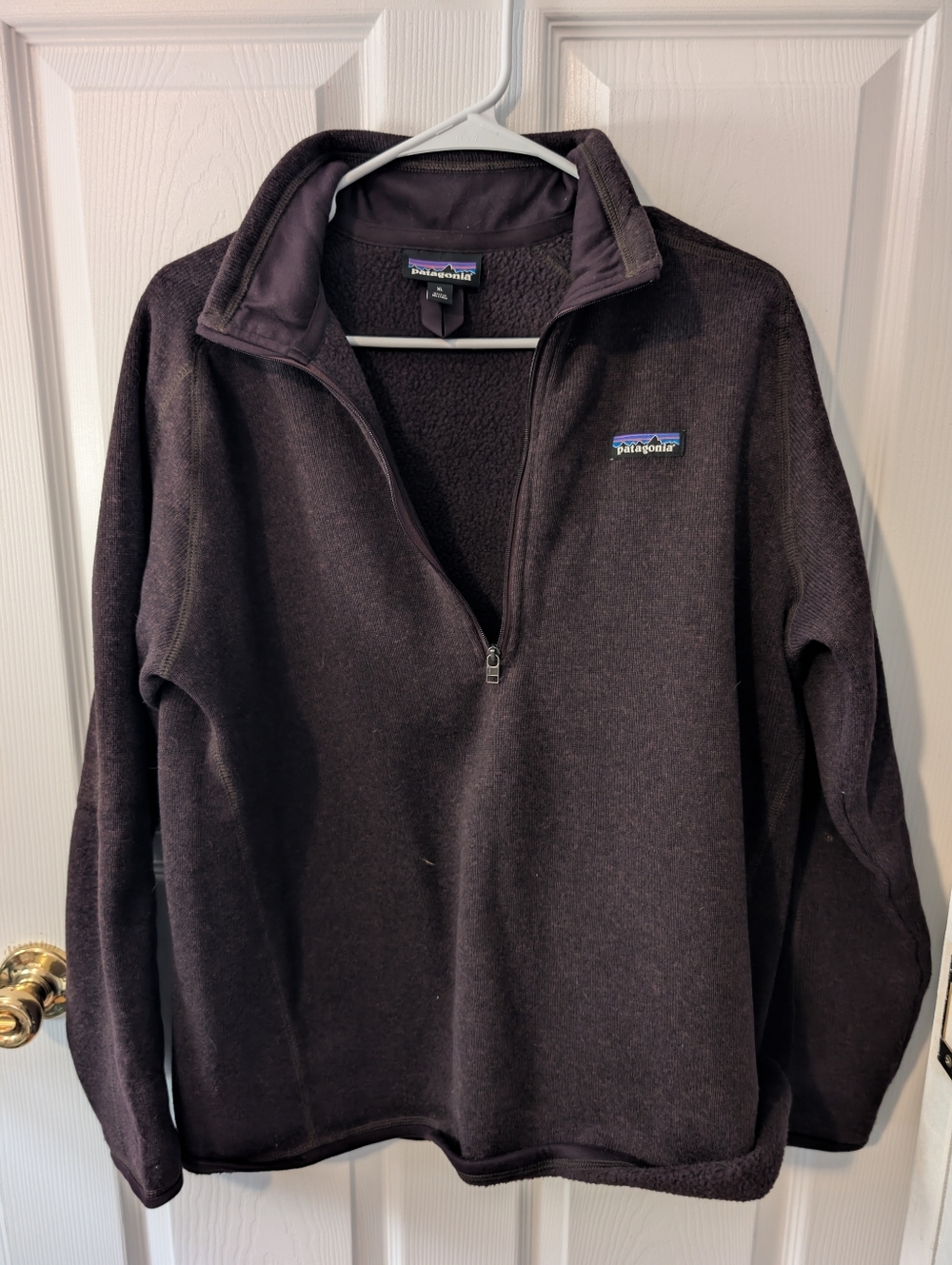 Women's XL Patagonia Better Sweater 1/4" Zip Pullover - Deep Burgundy - Picture 3 of 7